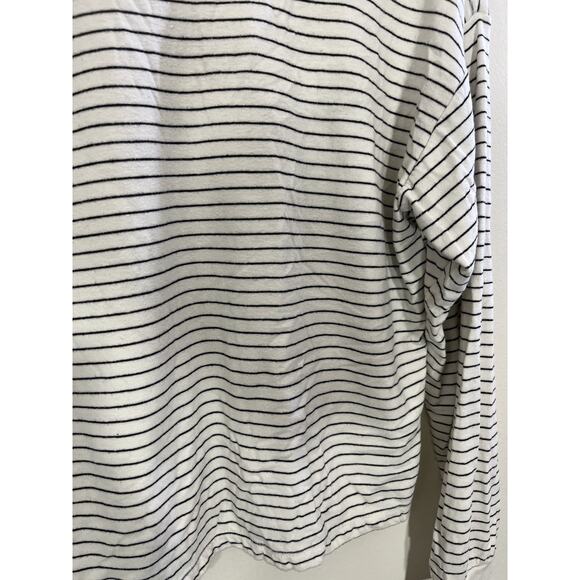 Coastal Minimalist Striped Henley Top L Parisian French Girl Scandi Capsule Y2K - Picture 8 of 14